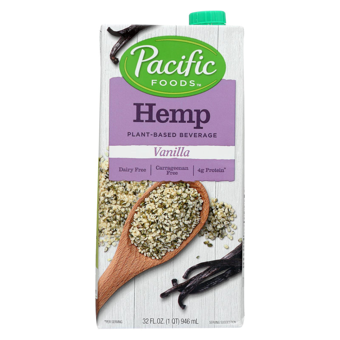 Pacific Natural Foods Hemp Vanilla - Non Dairy - Case Of 12 - 32 Fl Oz. - Maras Green